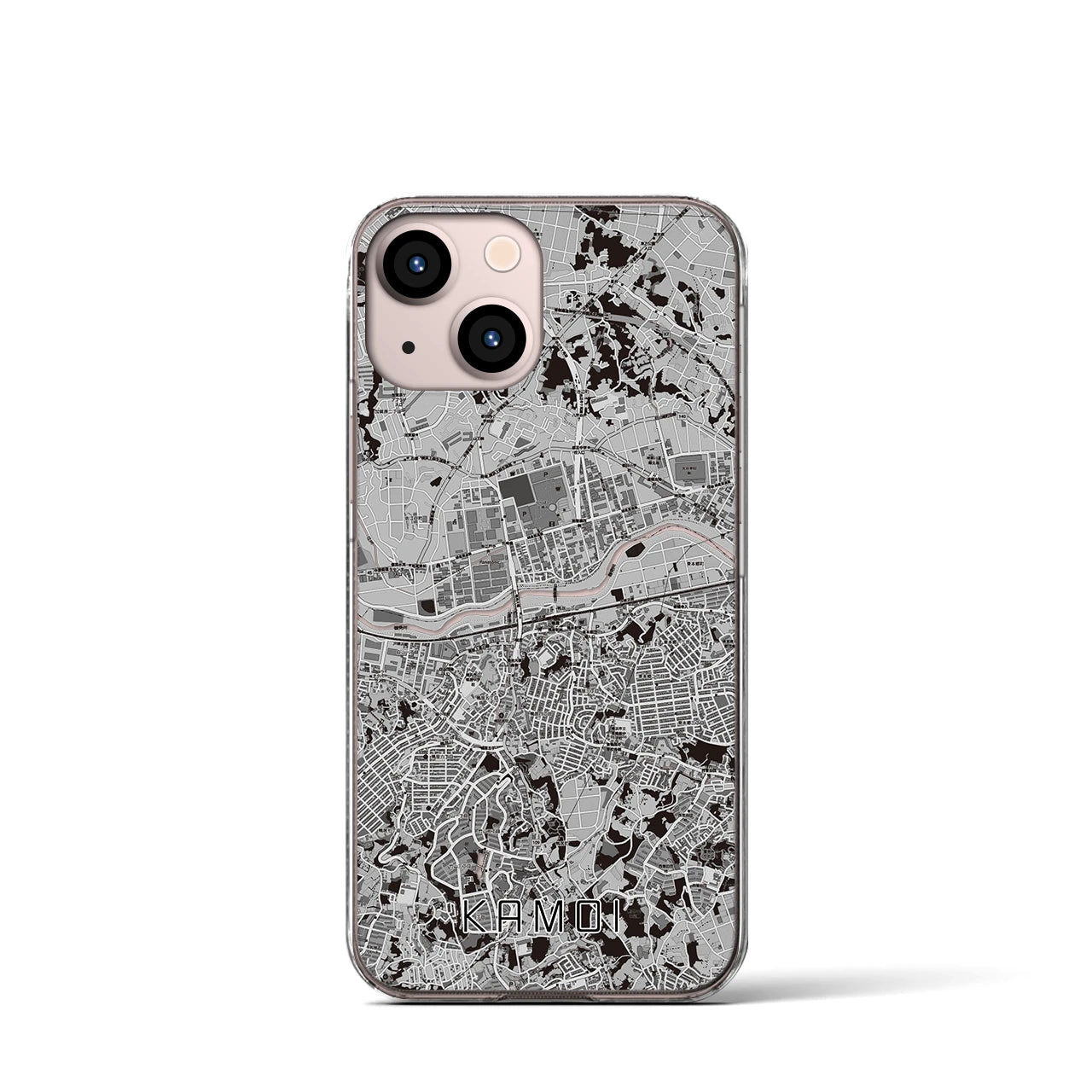 【鴨居(神奈川県)】地図柄iPhoneケース(クリアタイプ)