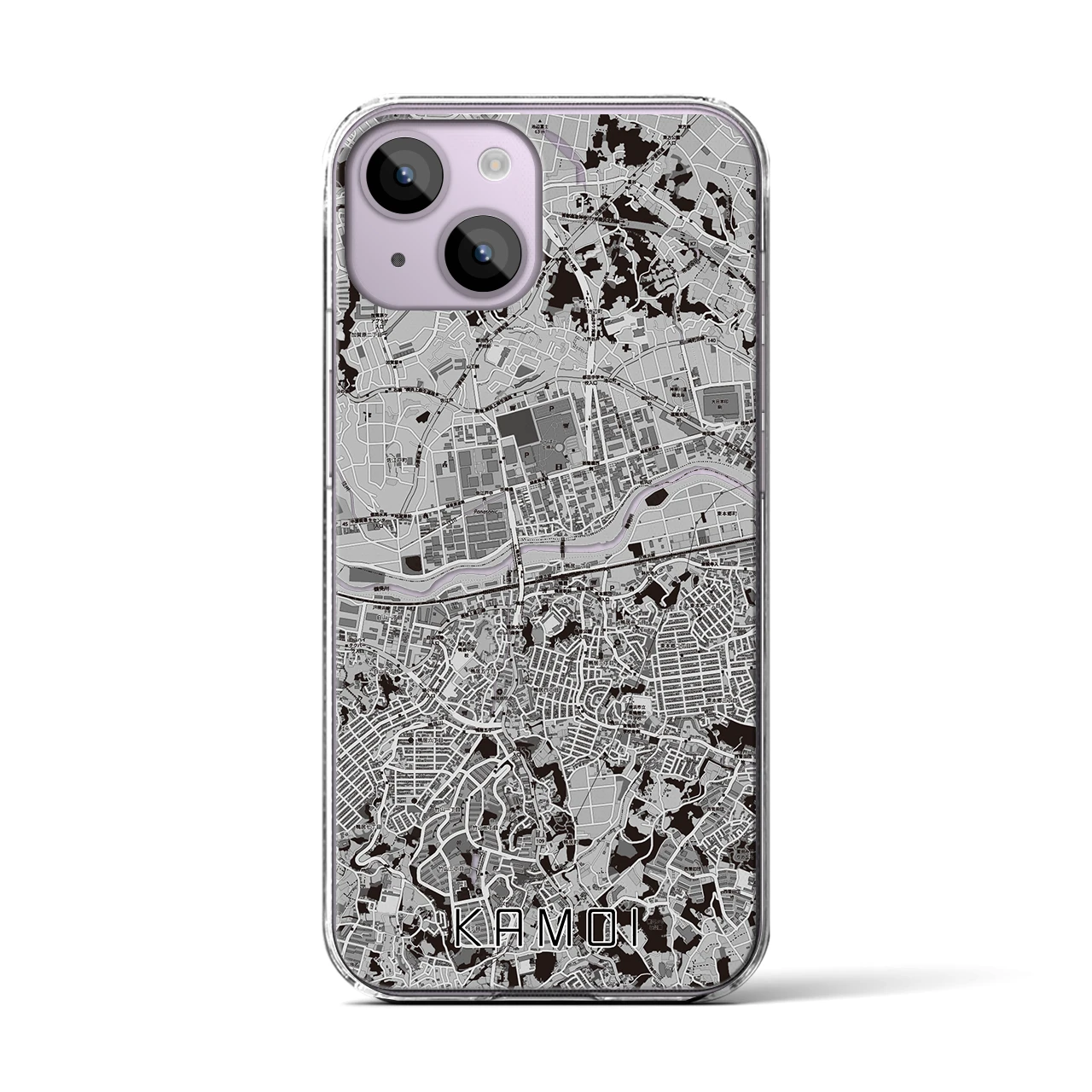 【鴨居(神奈川県)】地図柄iPhoneケース(クリアタイプ)