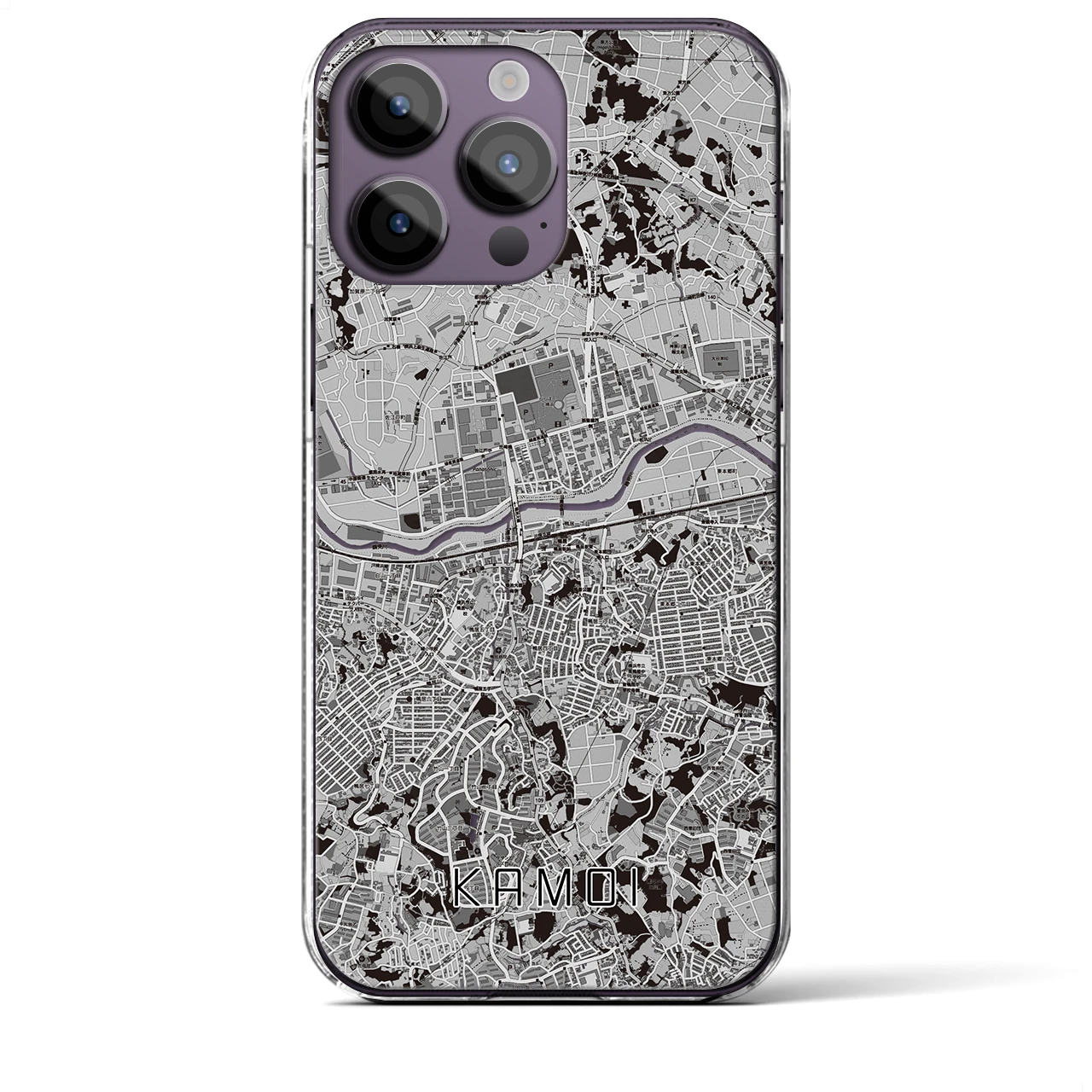 【鴨居(神奈川県)】地図柄iPhoneケース(クリアタイプ)