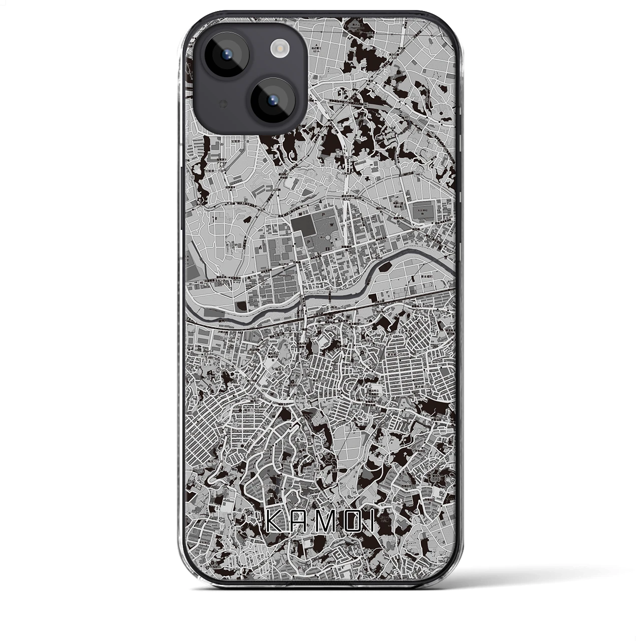 【鴨居(神奈川県)】地図柄iPhoneケース(クリアタイプ)