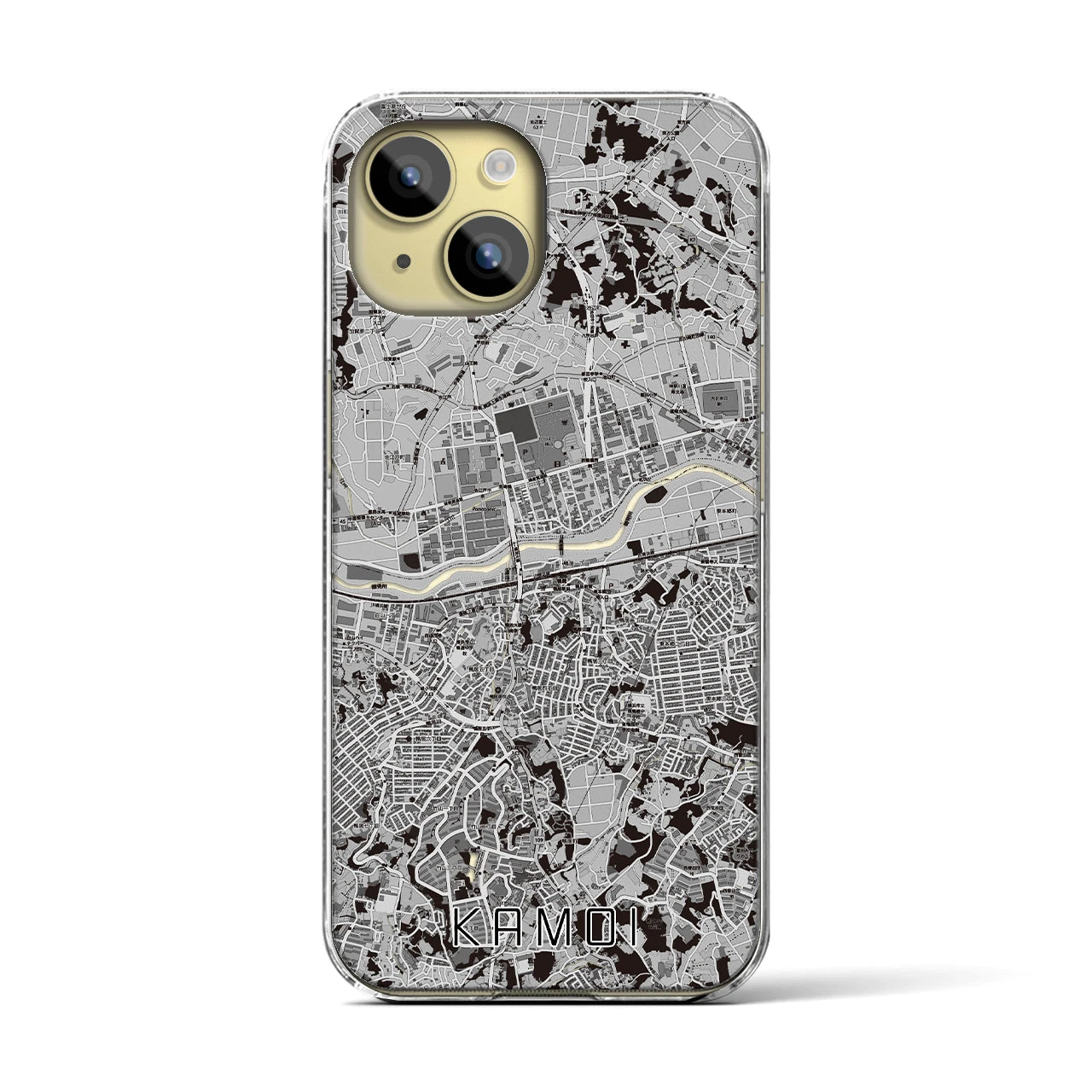 【鴨居(神奈川県)】地図柄iPhoneケース(クリアタイプ)