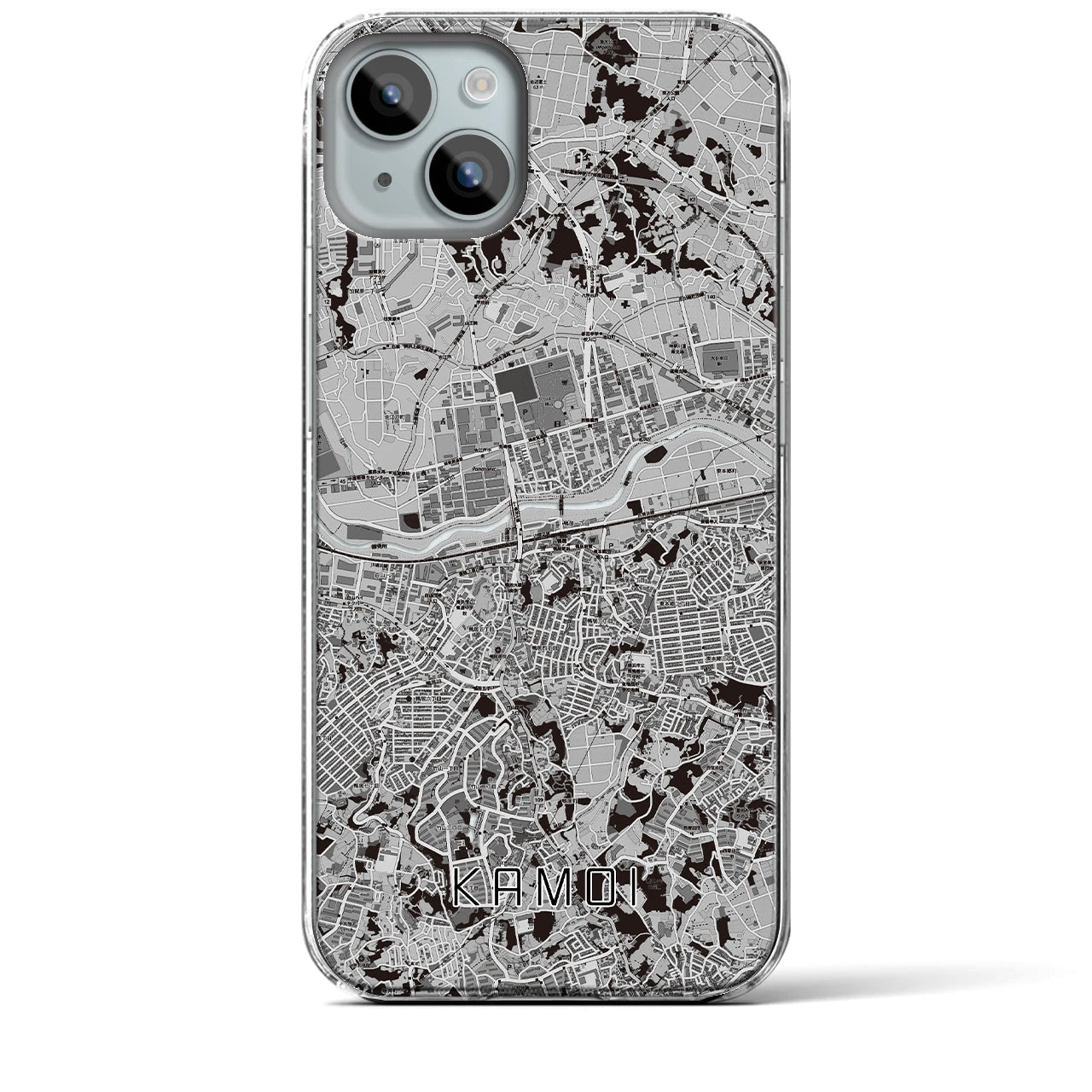 【鴨居(神奈川県)】地図柄iPhoneケース(クリアタイプ)