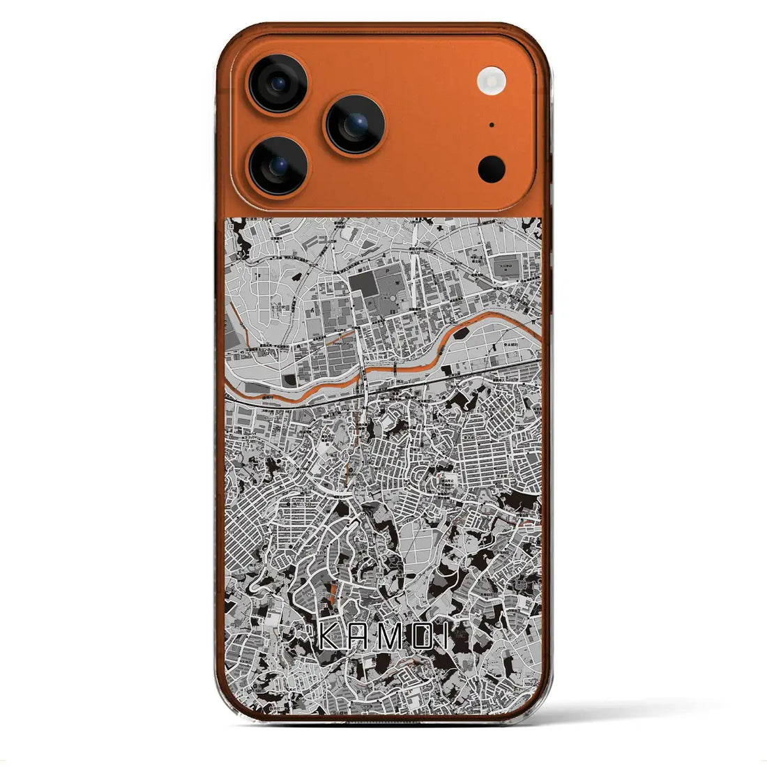 【鴨居(神奈川県)】地図柄iPhoneケース(クリアタイプ)