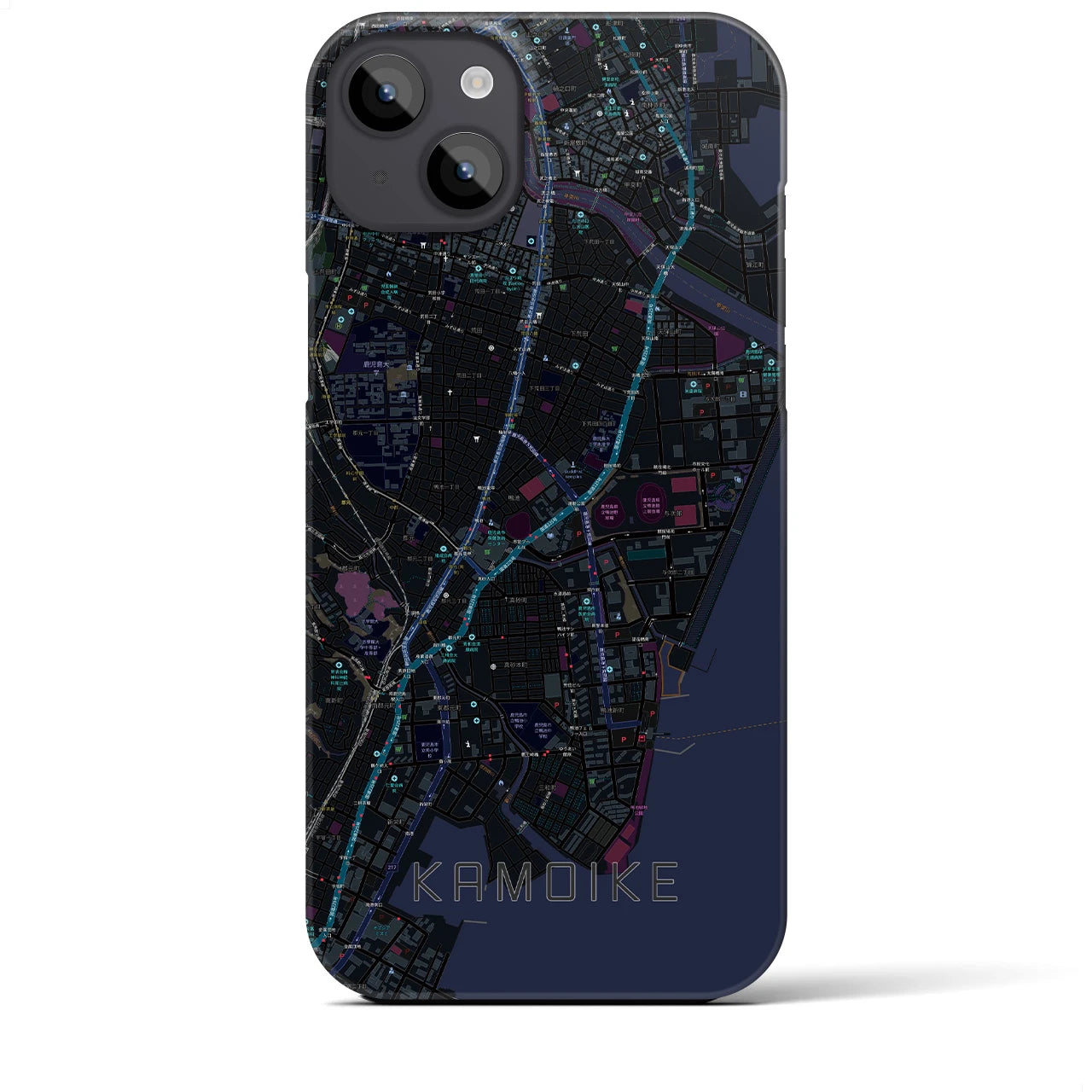 【鴨池(鹿児島県)】地図柄iPhoneケース(バックカバータイプ)