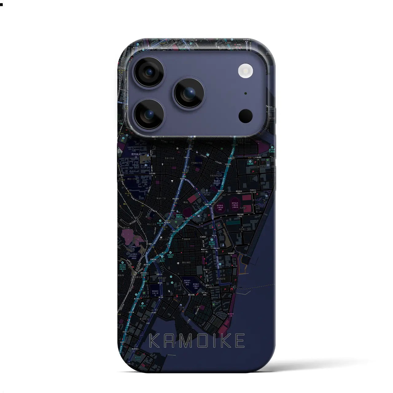 【鴨池(鹿児島県)】地図柄iPhoneケース(バックカバータイプ)