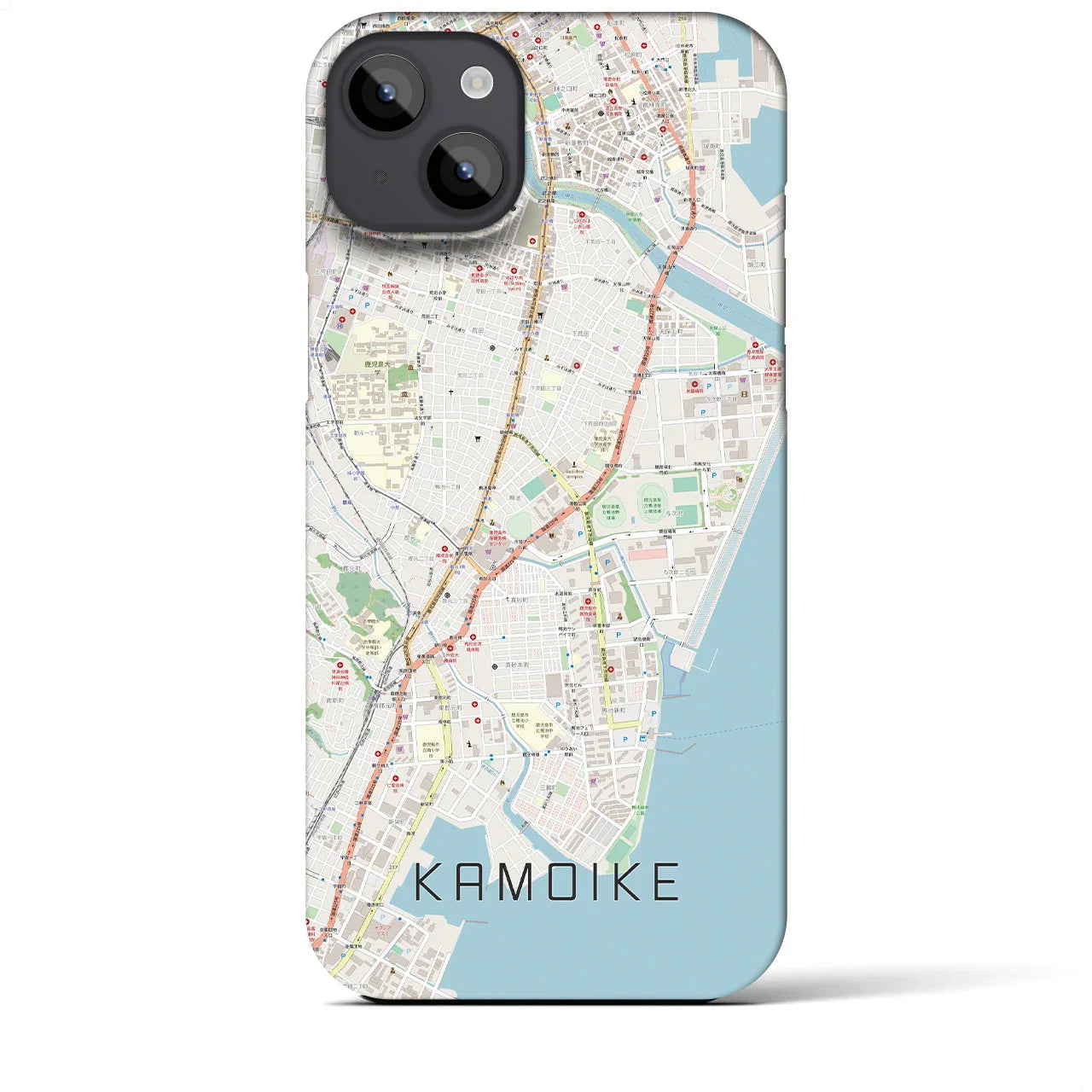 【鴨池(鹿児島県)】地図柄iPhoneケース(バックカバータイプ)