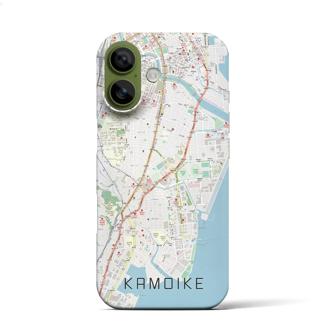 【鴨池(鹿児島県)】地図柄iPhoneケース(バックカバータイプ)