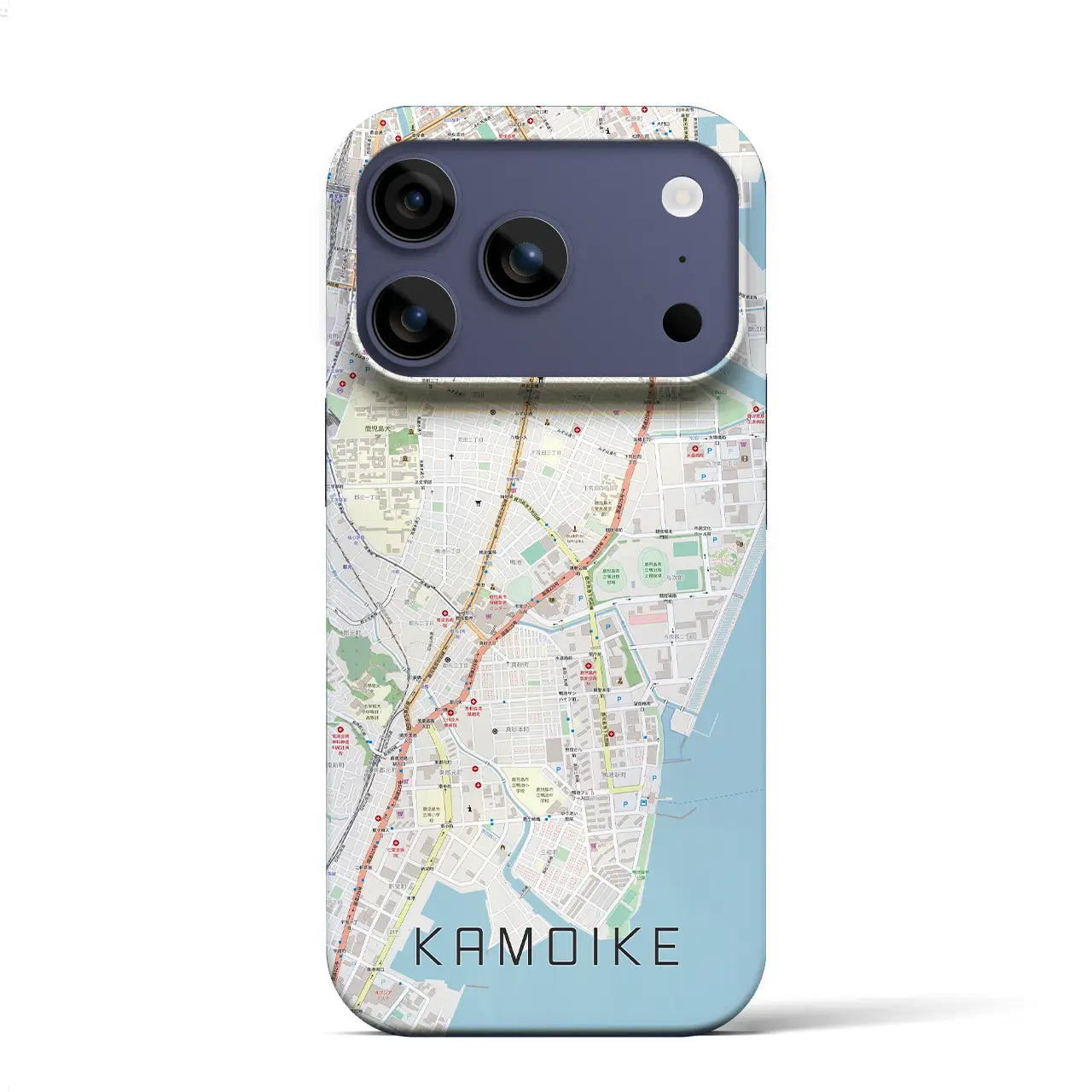 【鴨池(鹿児島県)】地図柄iPhoneケース(バックカバータイプ)