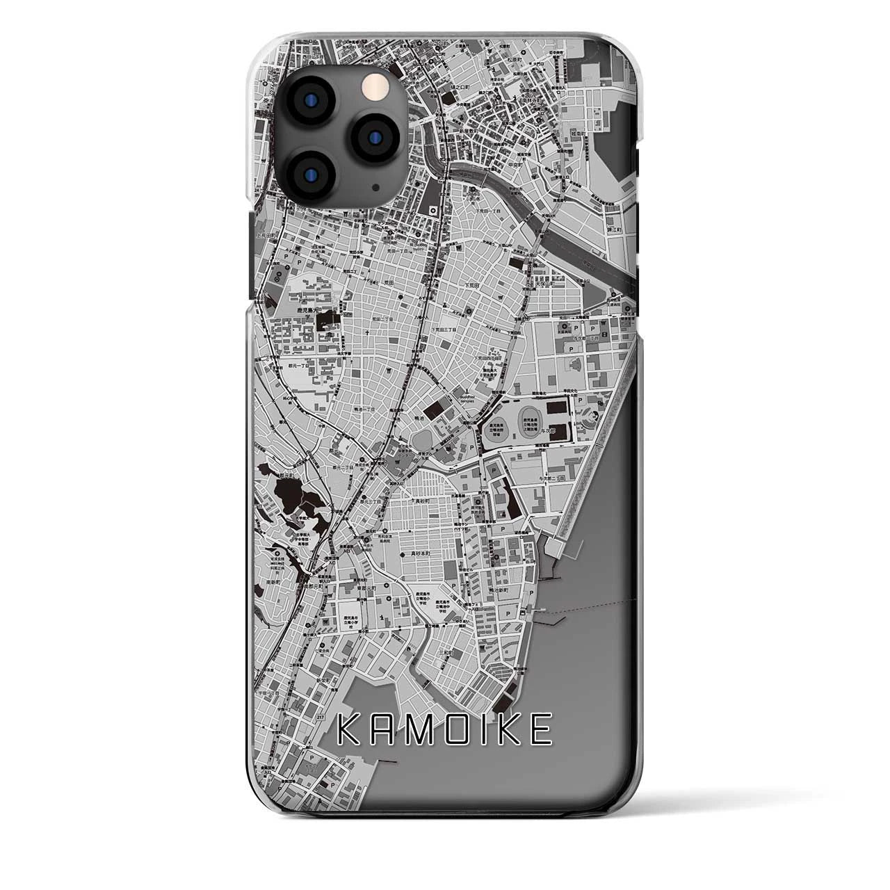 【鴨池(鹿児島県)】地図柄iPhoneケース(クリアタイプ)