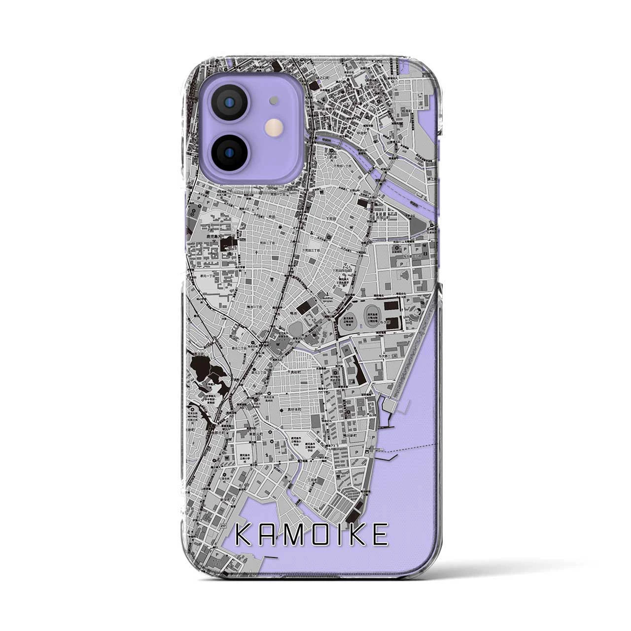 【鴨池(鹿児島県)】地図柄iPhoneケース(クリアタイプ)