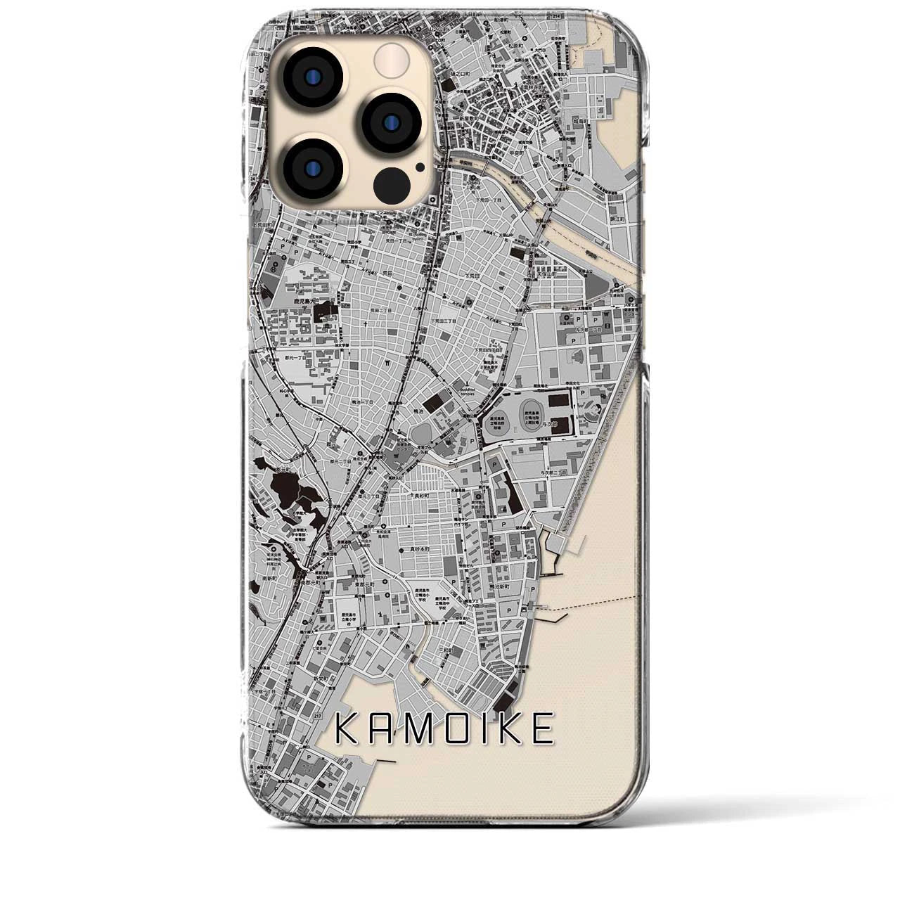 【鴨池(鹿児島県)】地図柄iPhoneケース(クリアタイプ)