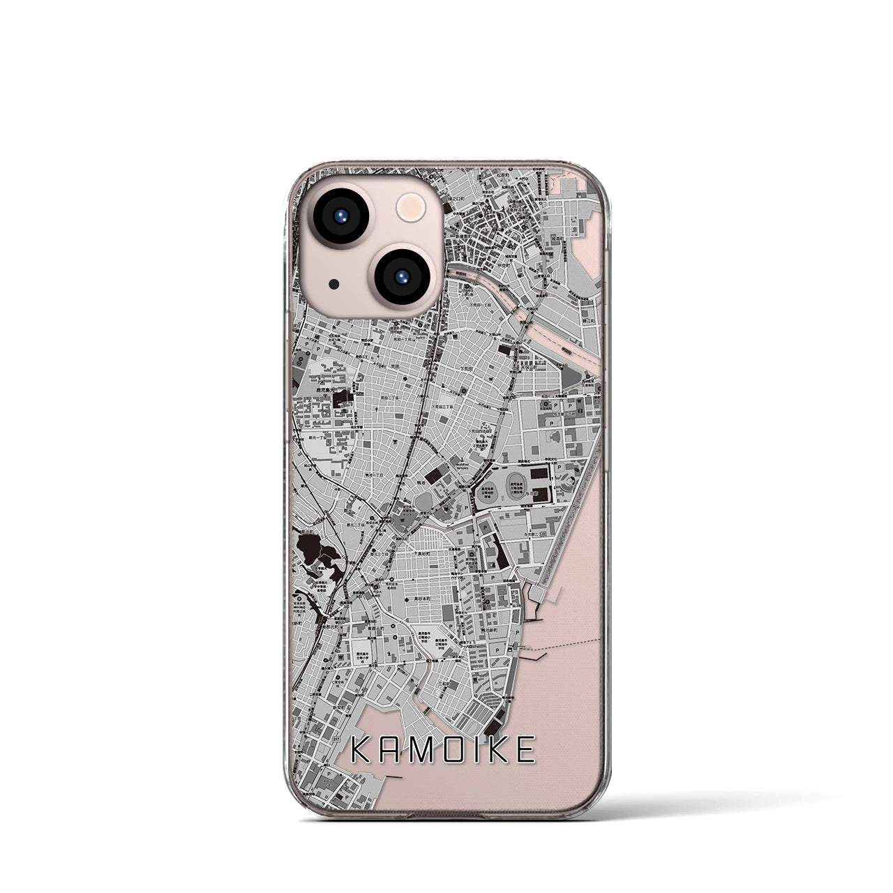 【鴨池(鹿児島県)】地図柄iPhoneケース(クリアタイプ)