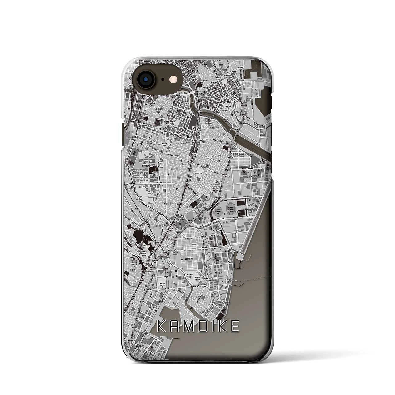 【鴨池(鹿児島県)】地図柄iPhoneケース(クリアタイプ)