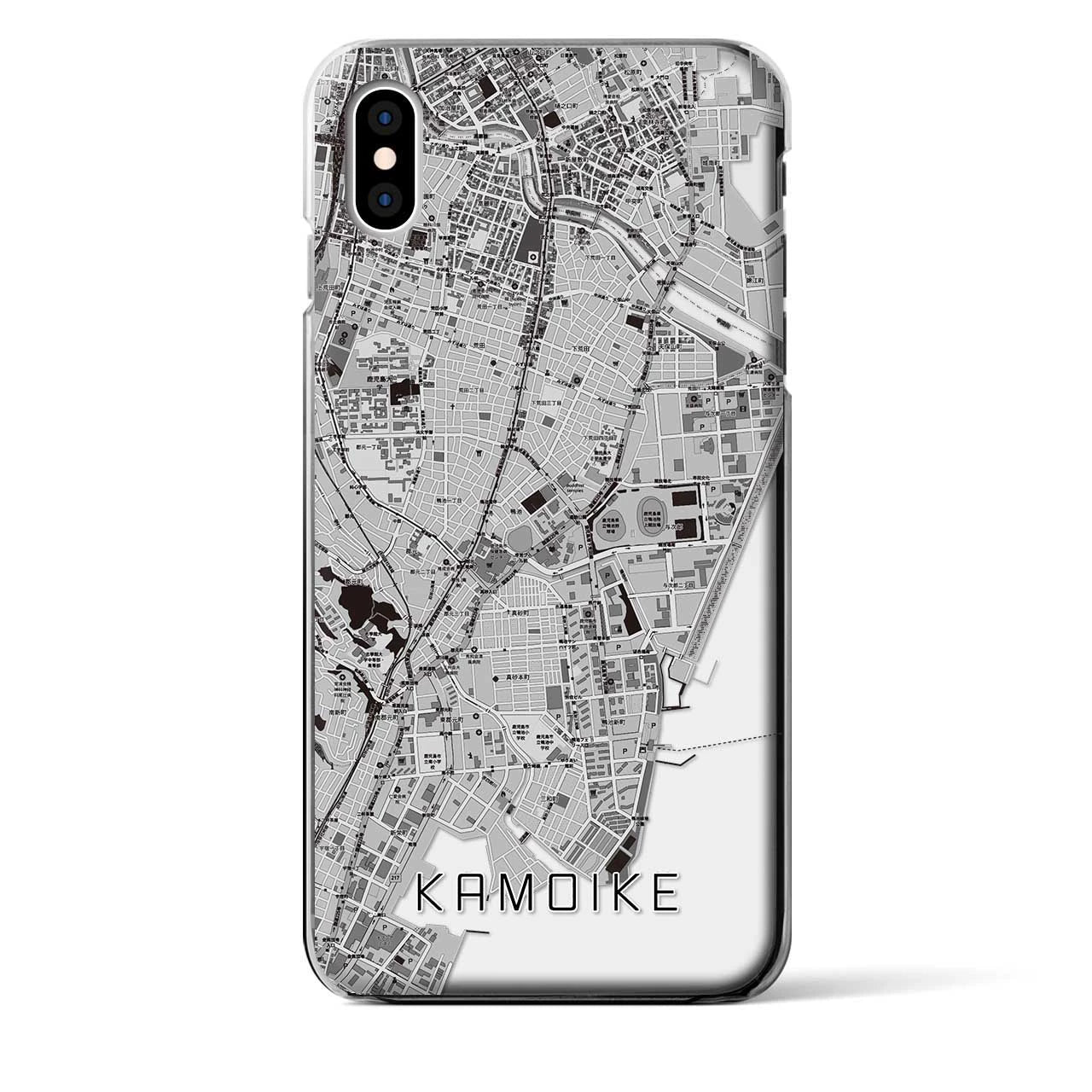 【鴨池(鹿児島県)】地図柄iPhoneケース(クリアタイプ)