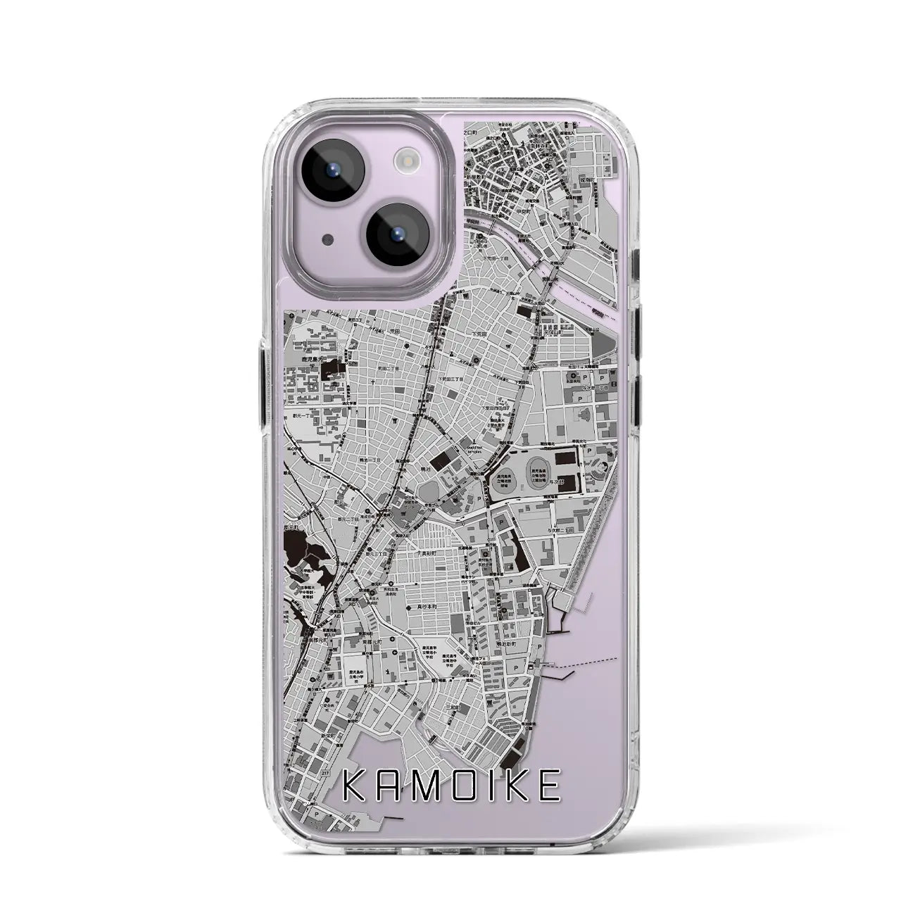 【鴨池(鹿児島県)】地図柄iPhoneケース(MagSafeタイプ)