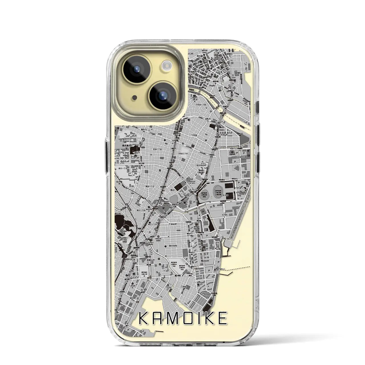 【鴨池(鹿児島県)】地図柄iPhoneケース(MagSafeタイプ)