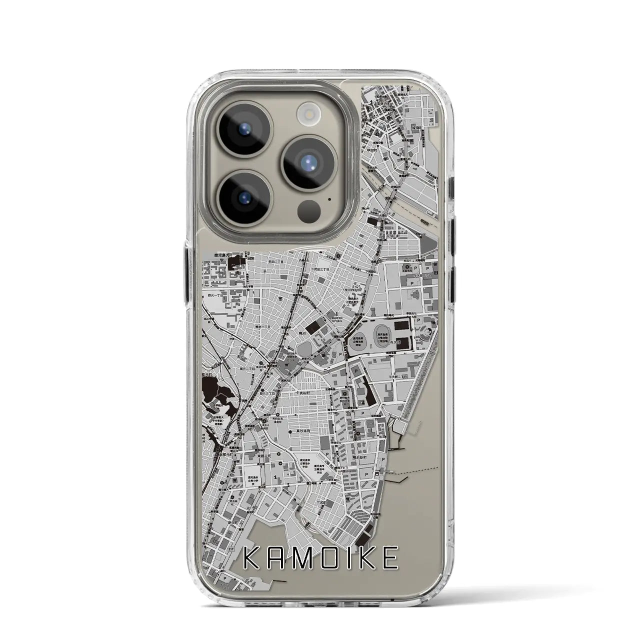 【鴨池(鹿児島県)】地図柄iPhoneケース(MagSafeタイプ)
