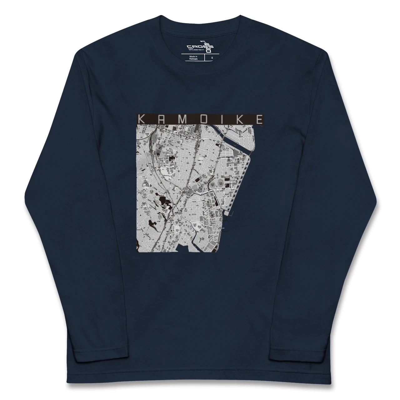 【鴨池(鹿児島県)】地図柄ロングスリーブTシャツ