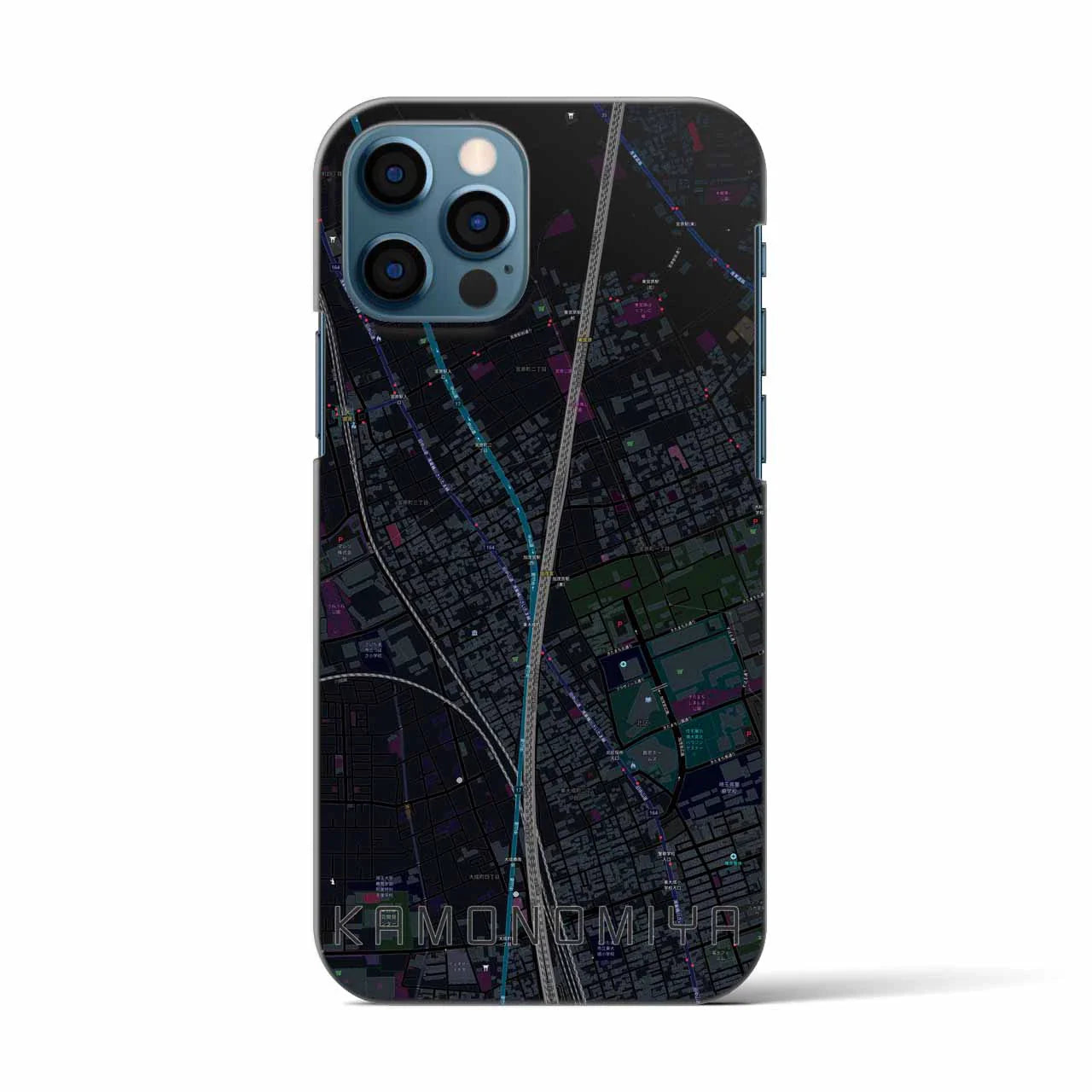 【加茂宮(埼玉県)】地図柄iPhoneケース(バックカバータイプ)