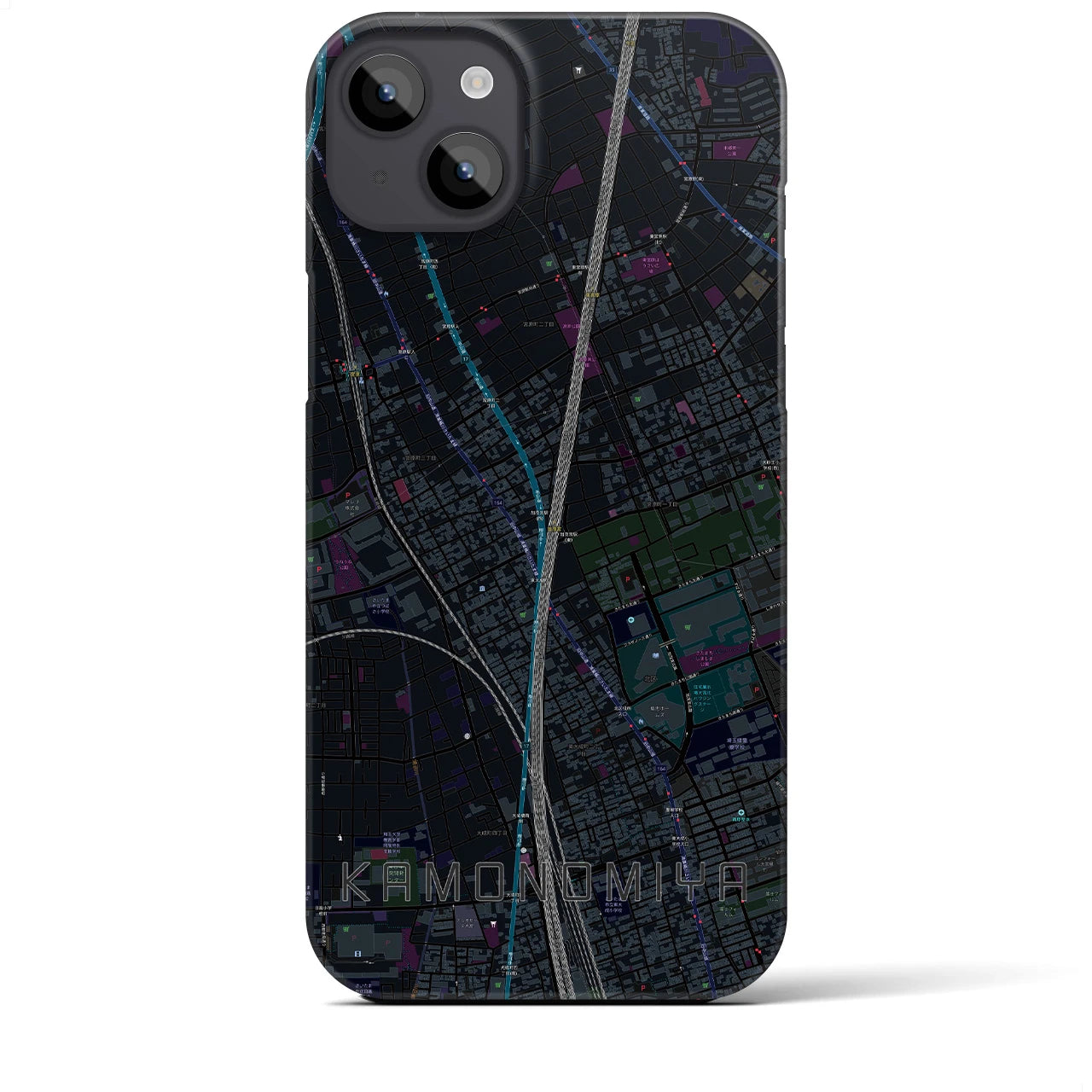 【加茂宮(埼玉県)】地図柄iPhoneケース(バックカバータイプ)