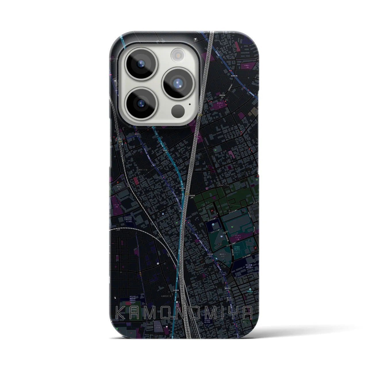 【加茂宮(埼玉県)】地図柄iPhoneケース(バックカバータイプ)