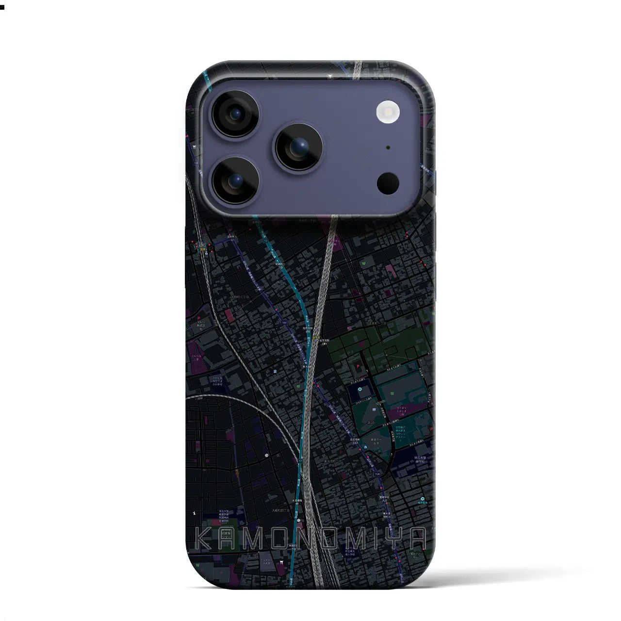 【加茂宮(埼玉県)】地図柄iPhoneケース(バックカバータイプ)