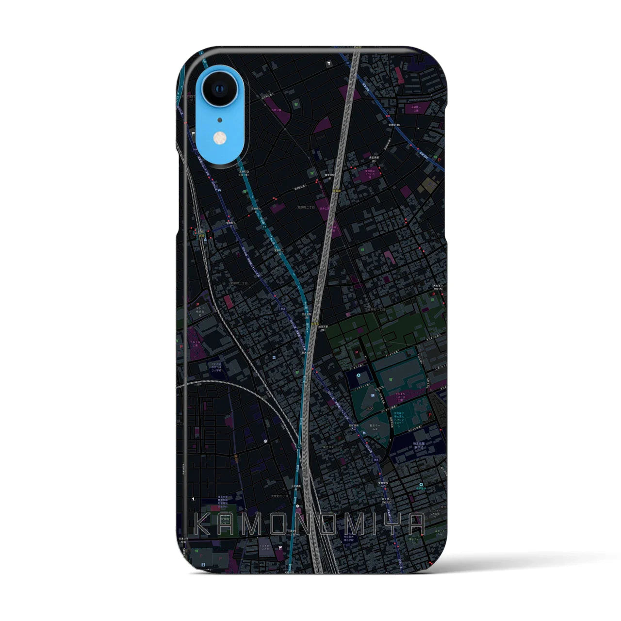 【加茂宮(埼玉県)】地図柄iPhoneケース(バックカバータイプ)