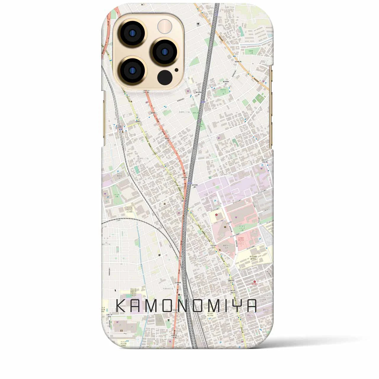 【加茂宮(埼玉県)】地図柄iPhoneケース(バックカバータイプ)