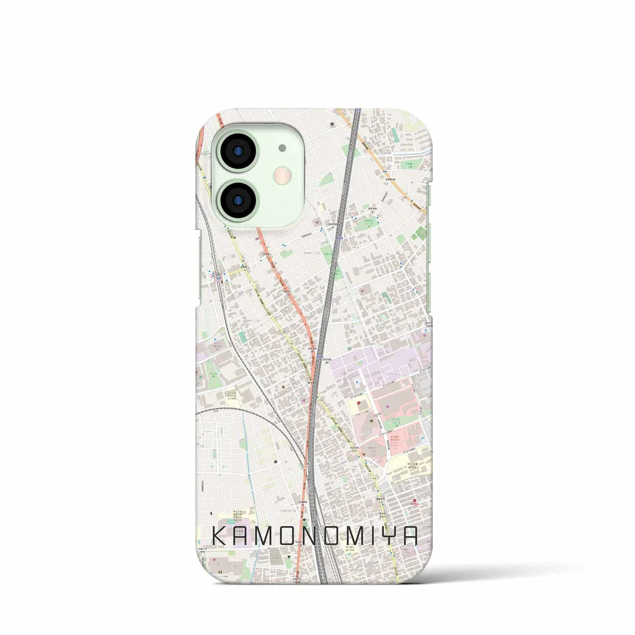 【加茂宮(埼玉県)】地図柄iPhoneケース(バックカバータイプ)