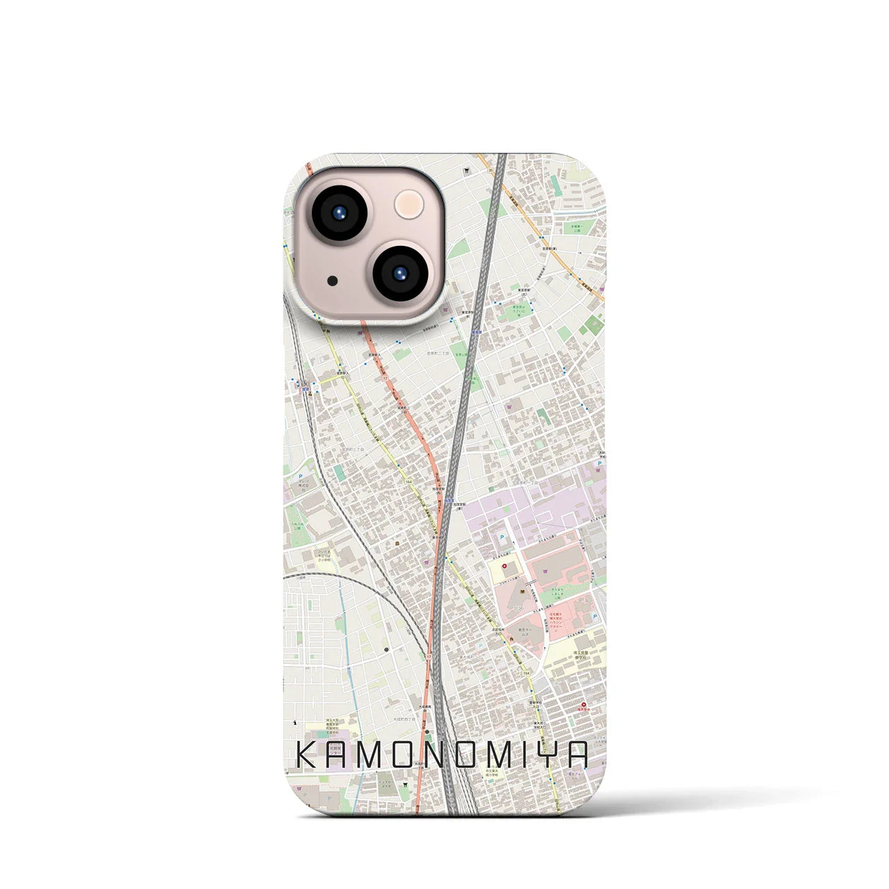 【加茂宮(埼玉県)】地図柄iPhoneケース(バックカバータイプ)