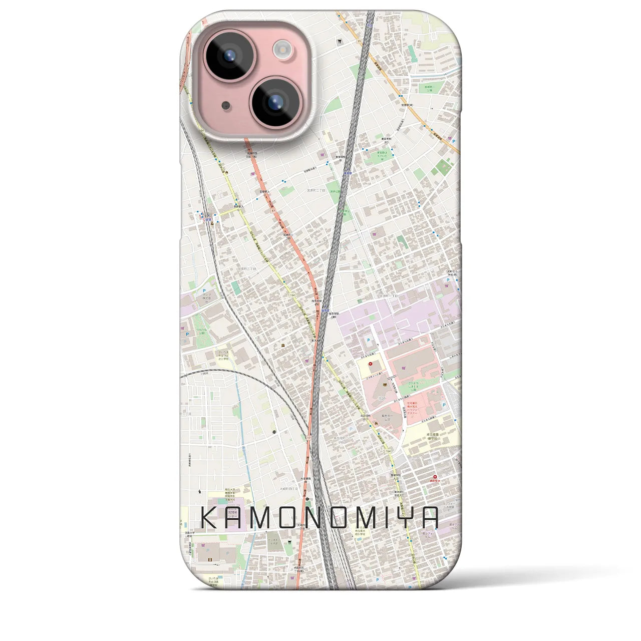 【加茂宮(埼玉県)】地図柄iPhoneケース(バックカバータイプ)