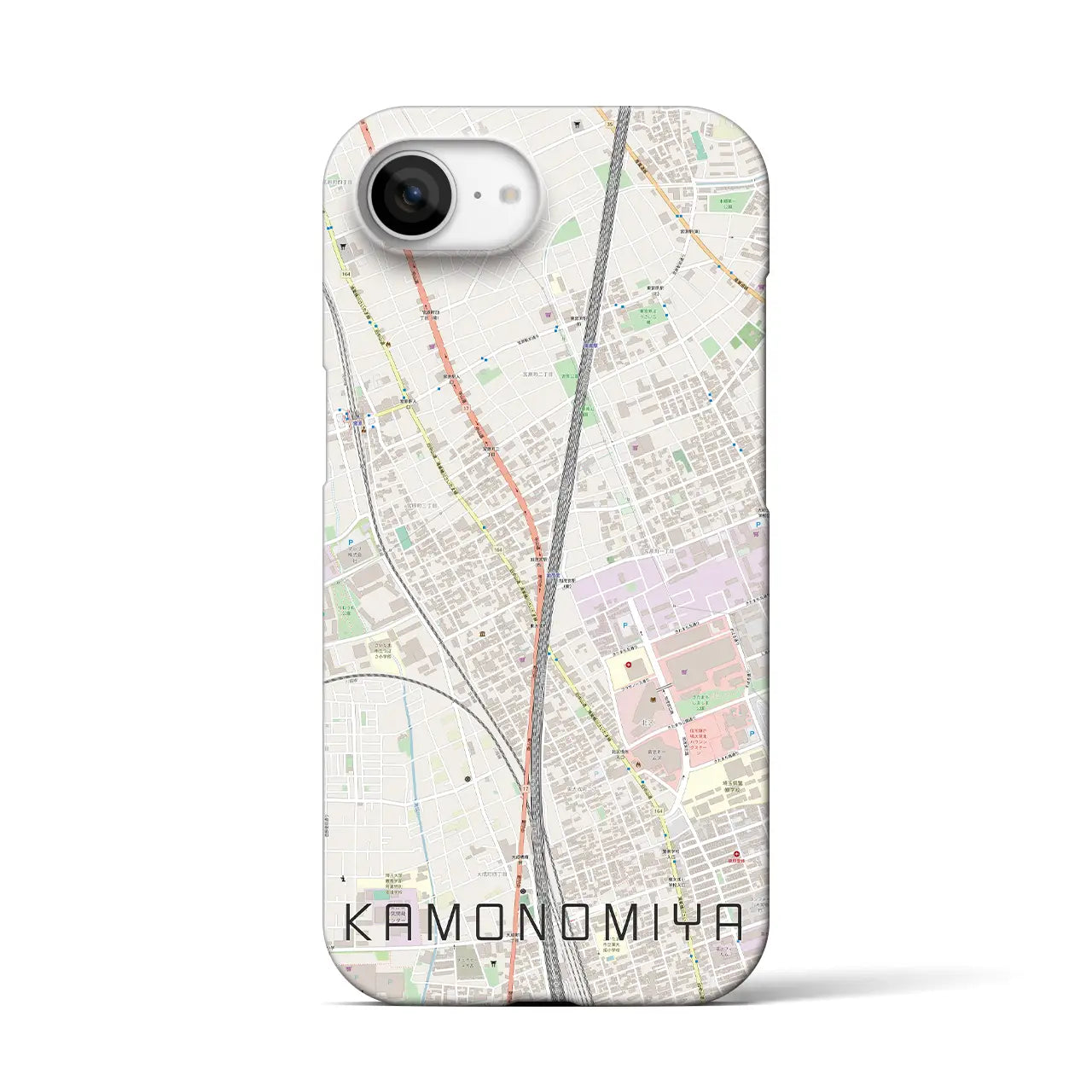 【加茂宮(埼玉県)】地図柄iPhoneケース(バックカバータイプ)