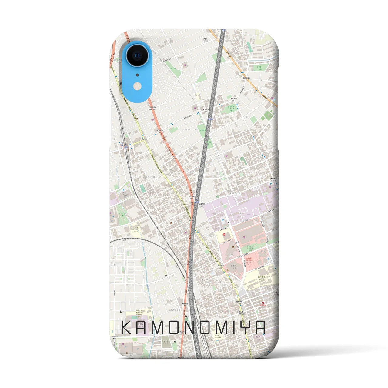 【加茂宮(埼玉県)】地図柄iPhoneケース(バックカバータイプ)