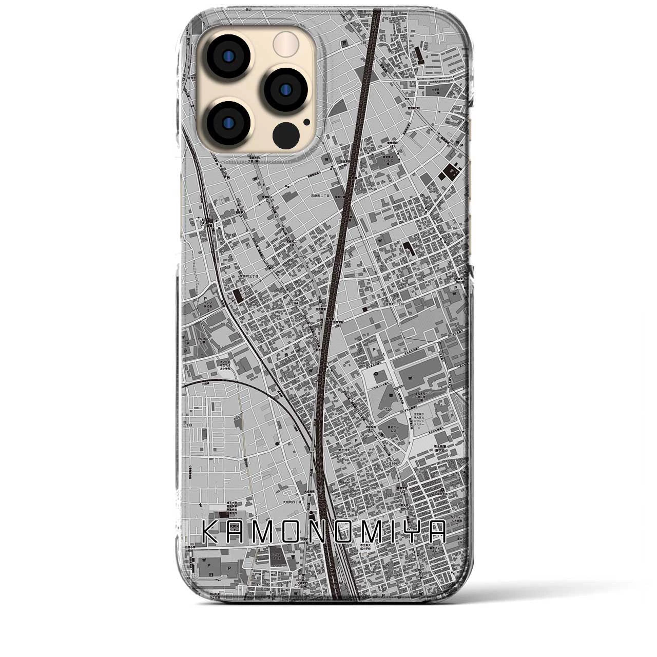 【加茂宮(埼玉県)】地図柄iPhoneケース(クリアタイプ)