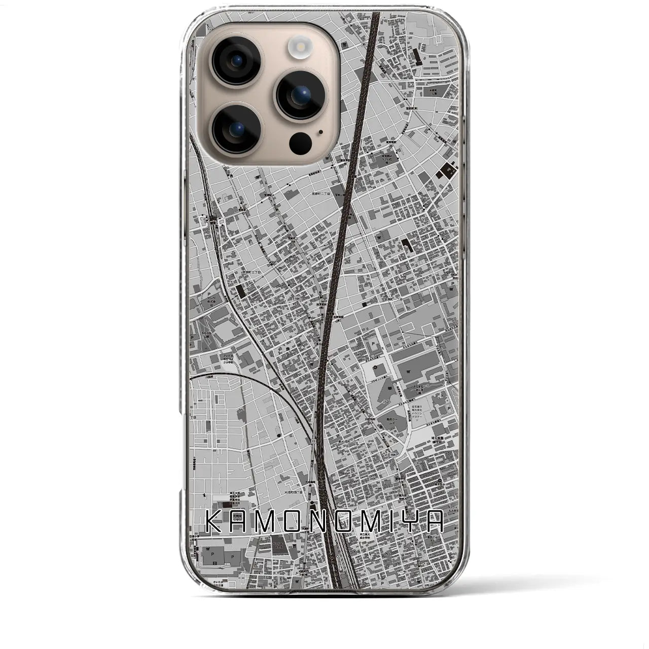 【加茂宮(埼玉県)】地図柄iPhoneケース(クリアタイプ)