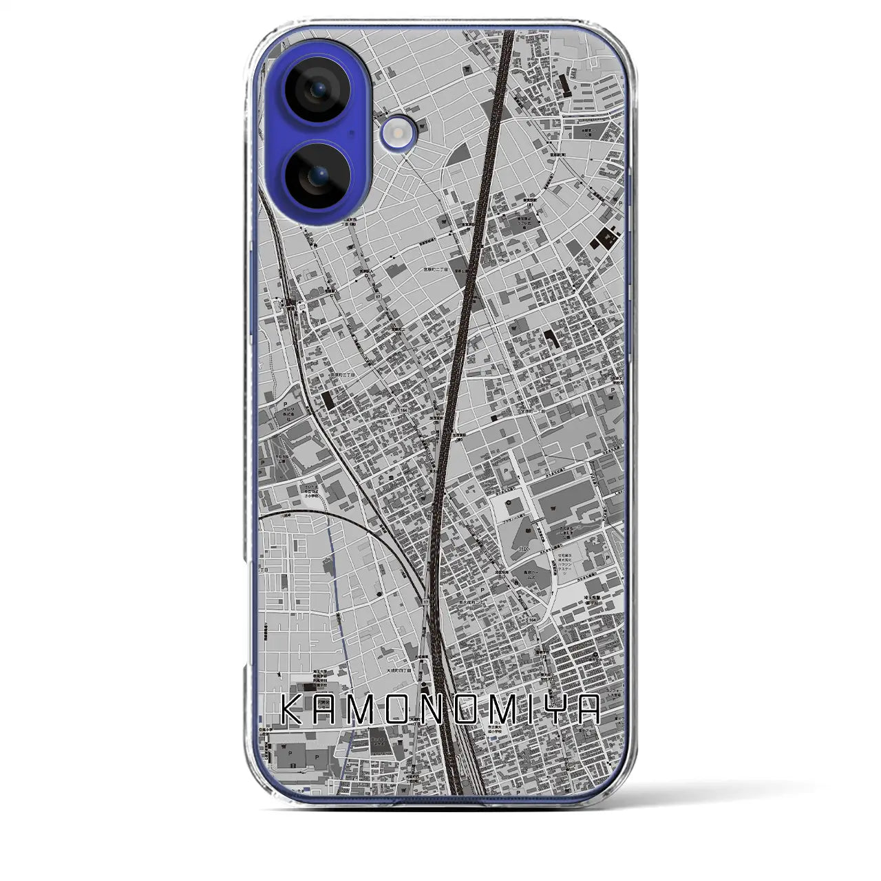 【加茂宮(埼玉県)】地図柄iPhoneケース(クリアタイプ)