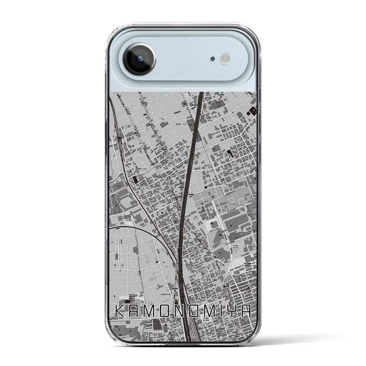 【加茂宮(埼玉県)】地図柄iPhoneケース(クリアタイプ)