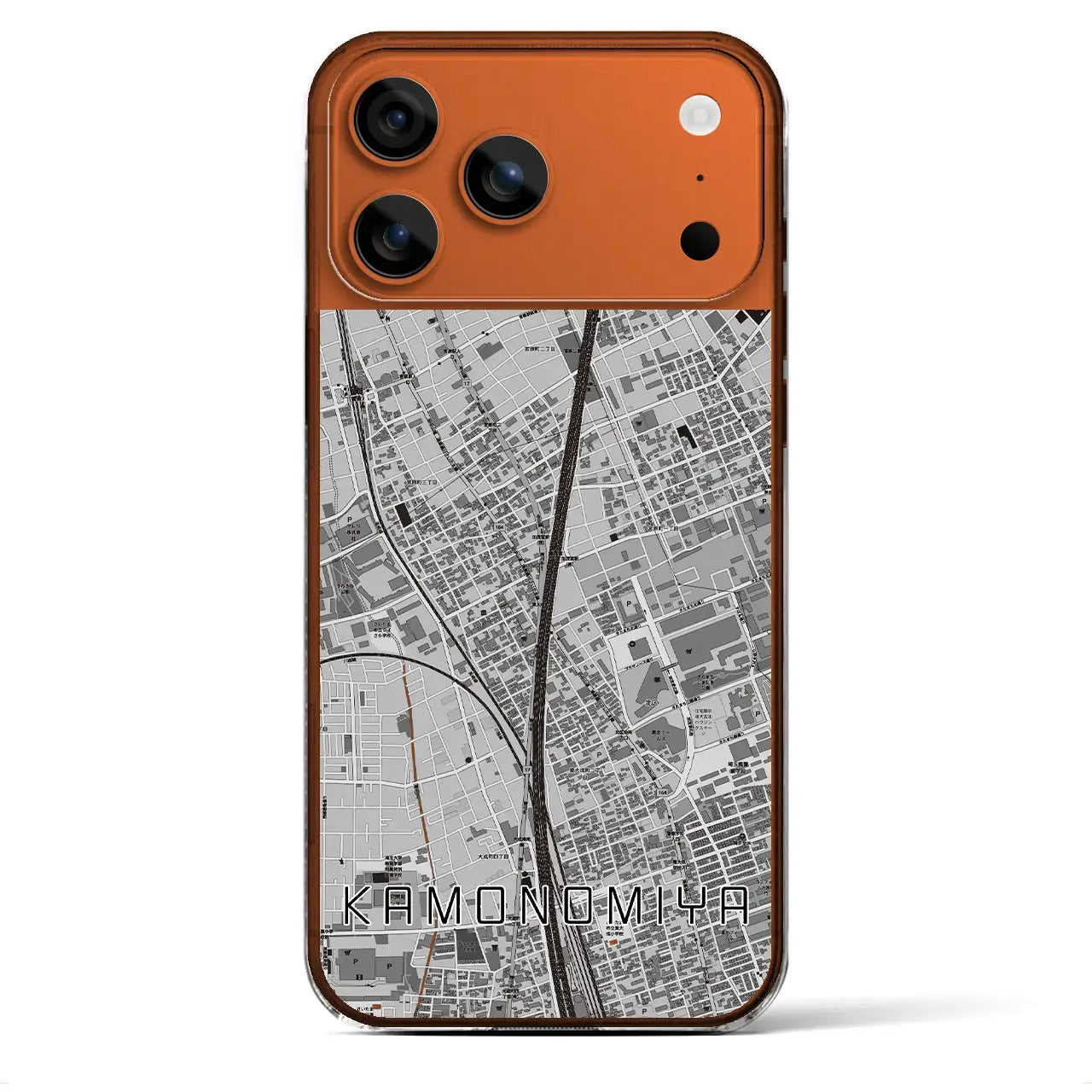 【加茂宮(埼玉県)】地図柄iPhoneケース(クリアタイプ)