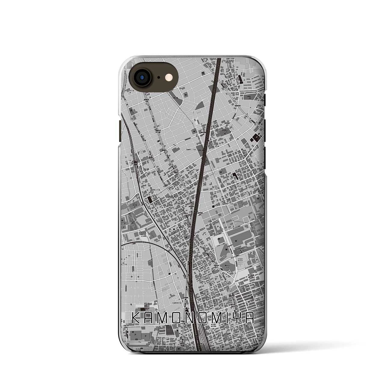 【加茂宮(埼玉県)】地図柄iPhoneケース(クリアタイプ)