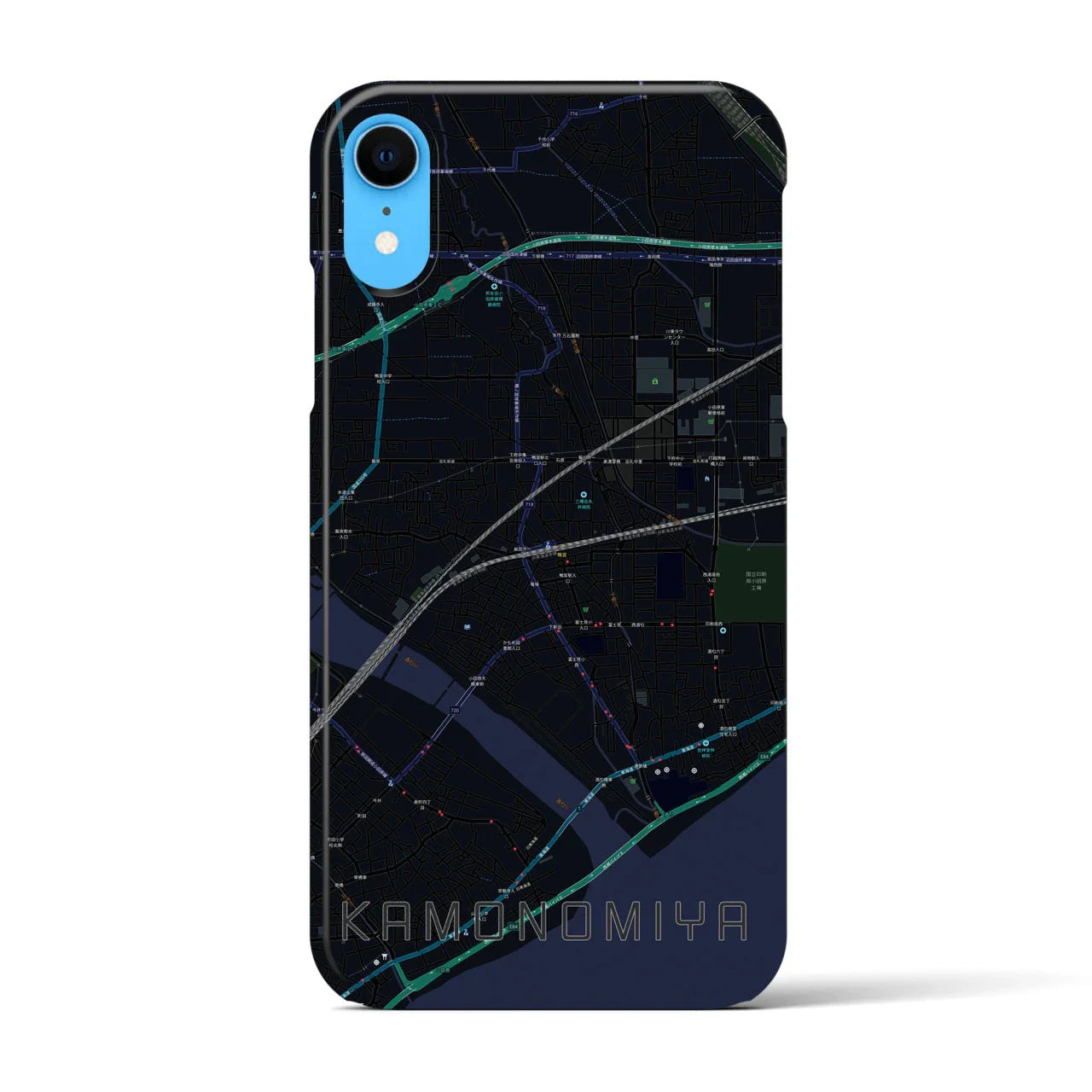 【鴨宮(神奈川県)】地図柄iPhoneケース(バックカバータイプ)