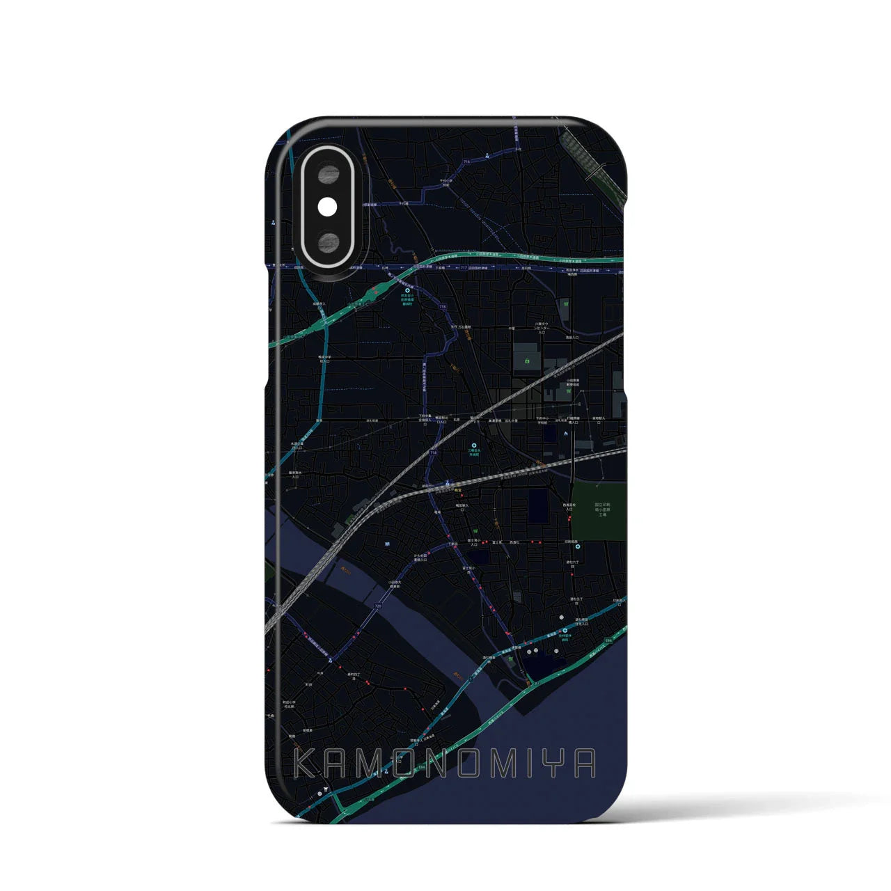 【鴨宮(神奈川県)】地図柄iPhoneケース(バックカバータイプ)