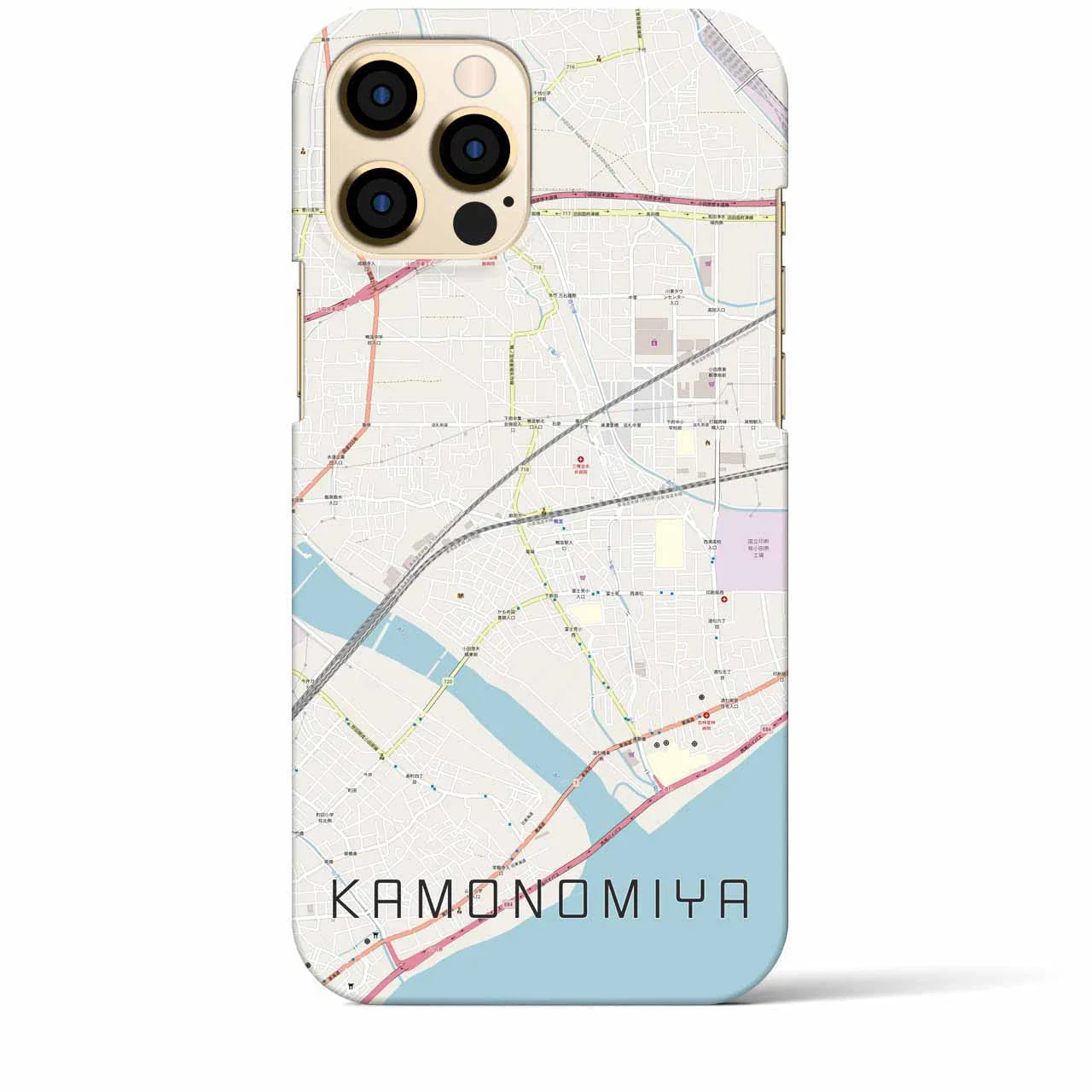 【鴨宮(神奈川県)】地図柄iPhoneケース(バックカバータイプ)