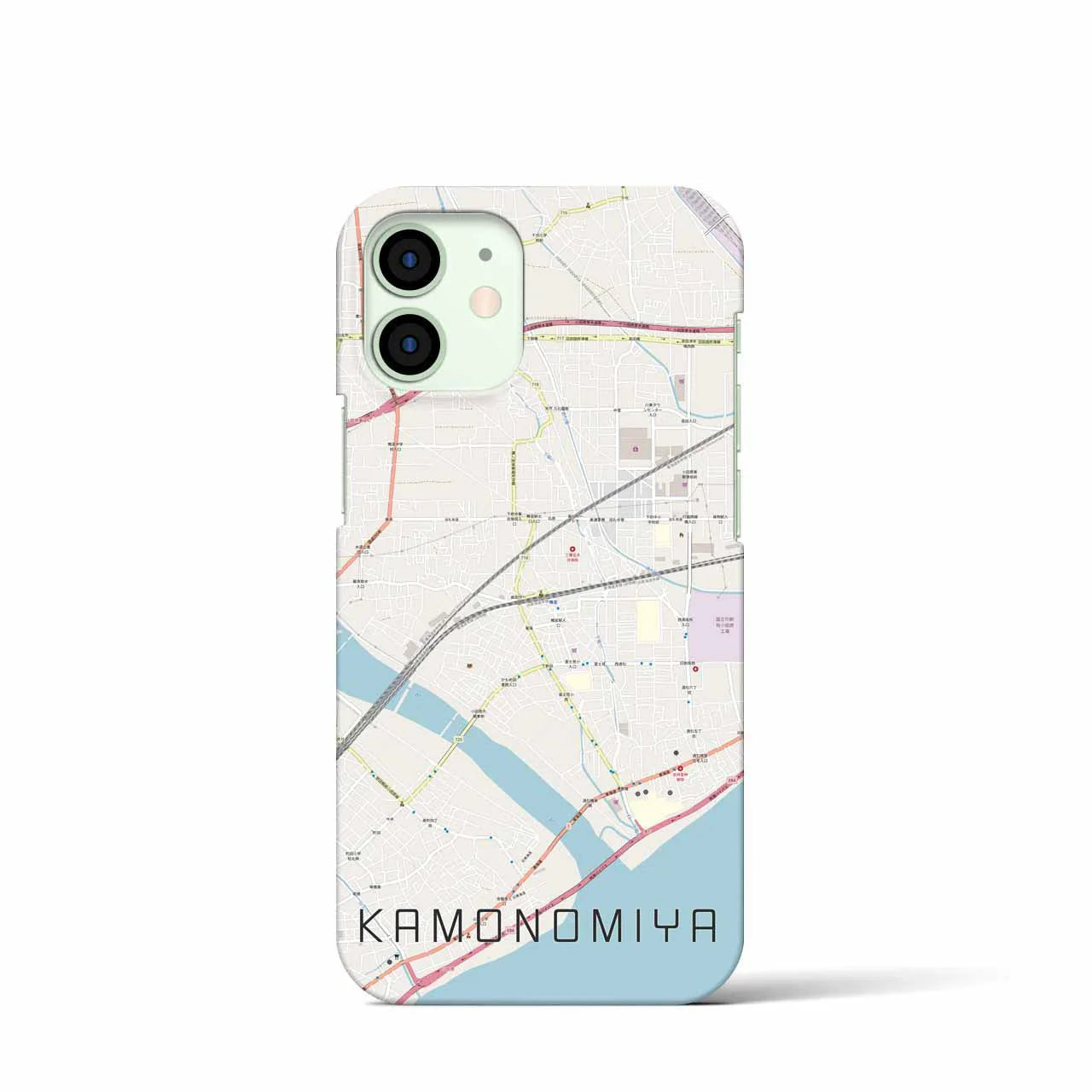【鴨宮(神奈川県)】地図柄iPhoneケース(バックカバータイプ)