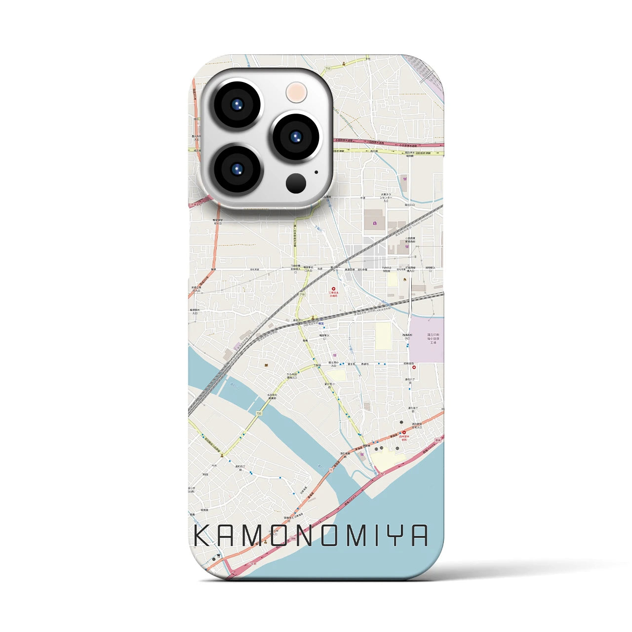 【鴨宮(神奈川県)】地図柄iPhoneケース(バックカバータイプ)