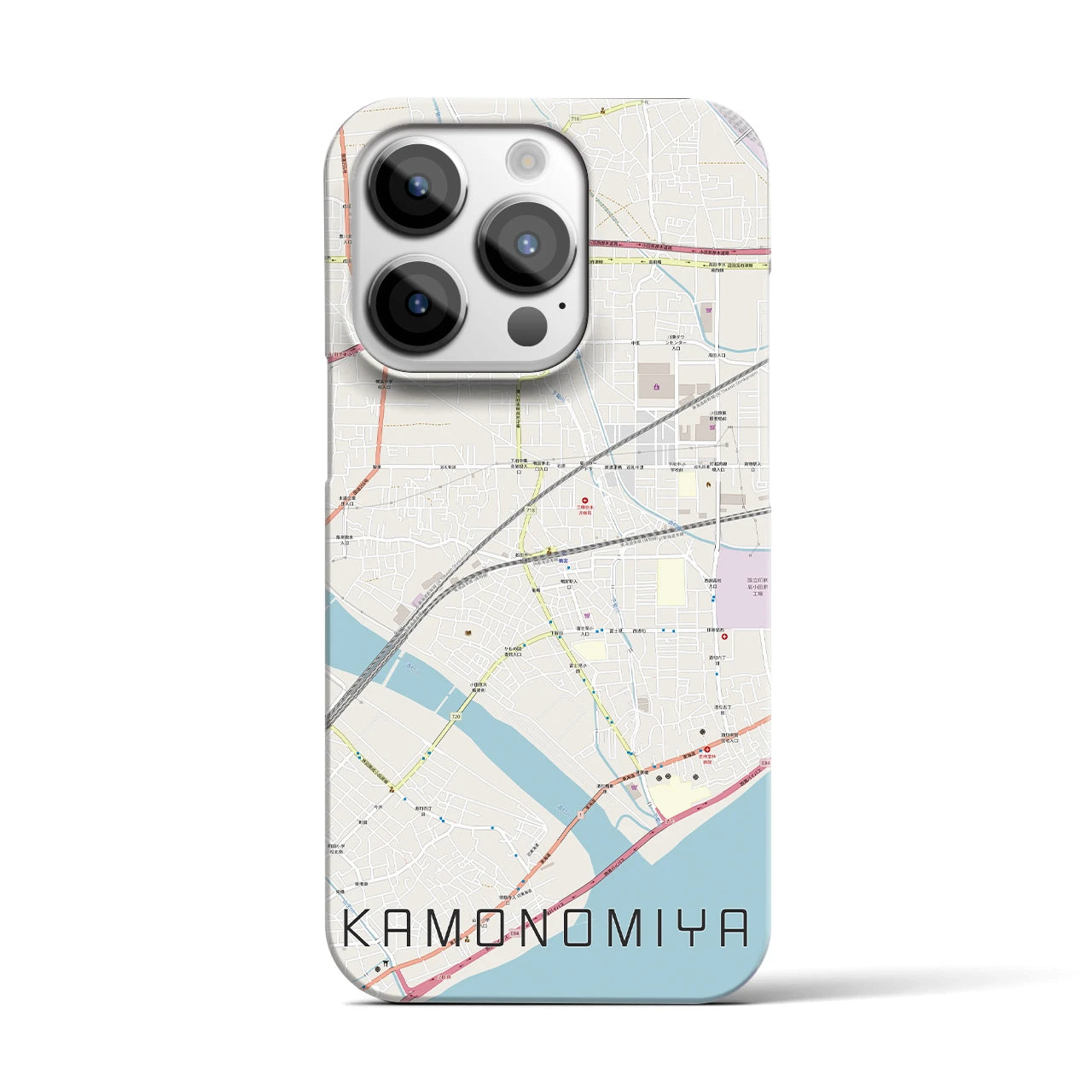 【鴨宮(神奈川県)】地図柄iPhoneケース(バックカバータイプ)