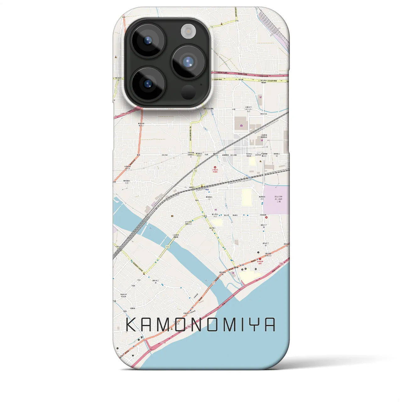 【鴨宮(神奈川県)】地図柄iPhoneケース(バックカバータイプ)
