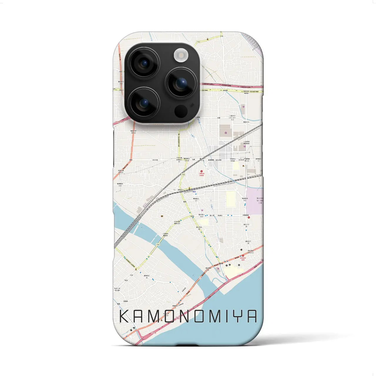 【鴨宮(神奈川県)】地図柄iPhoneケース(バックカバータイプ)