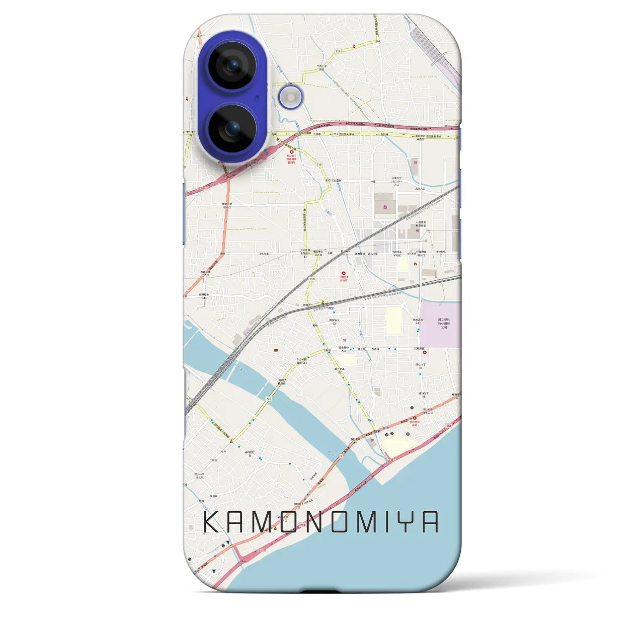 【鴨宮(神奈川県)】地図柄iPhoneケース(バックカバータイプ)