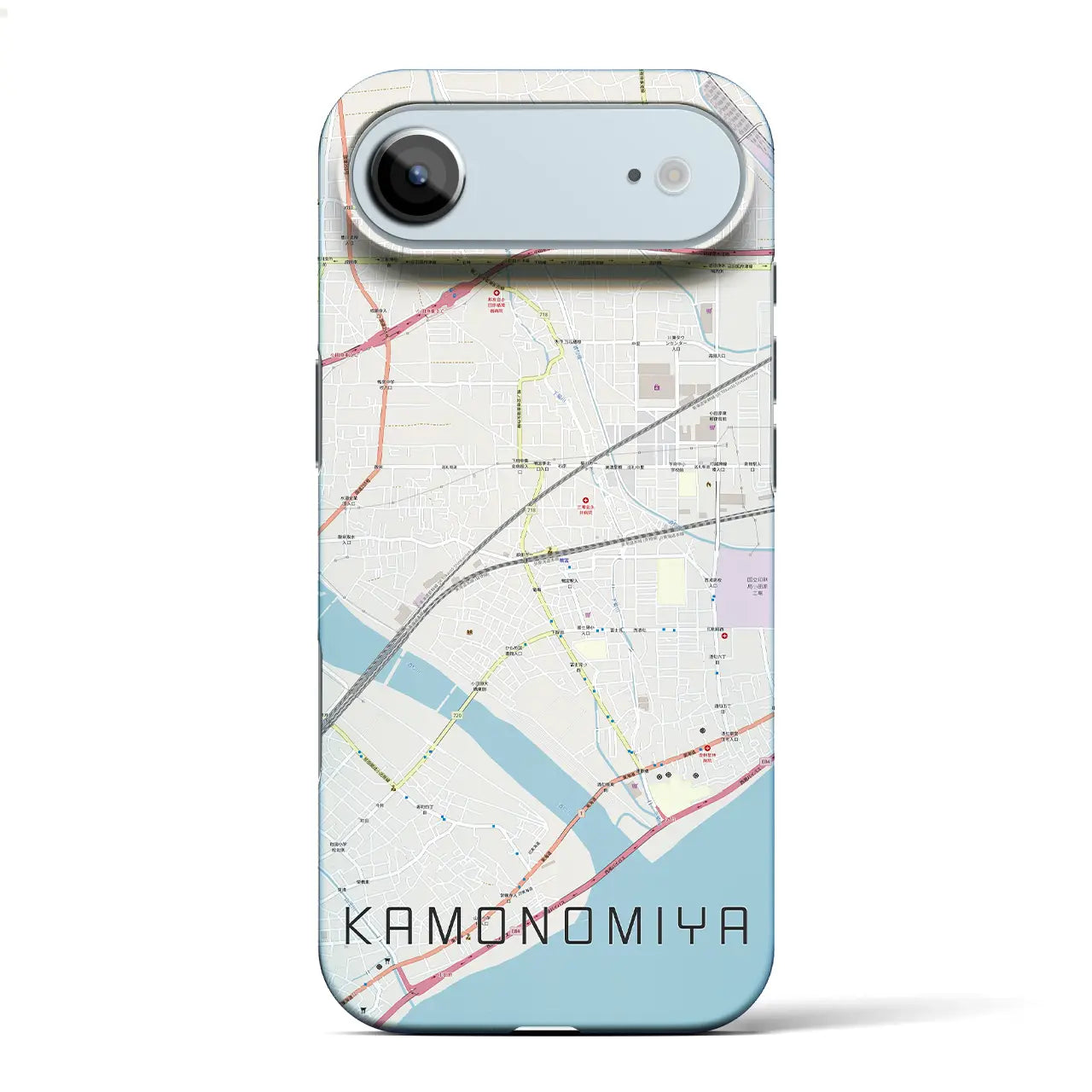 【鴨宮(神奈川県)】地図柄iPhoneケース(バックカバータイプ)