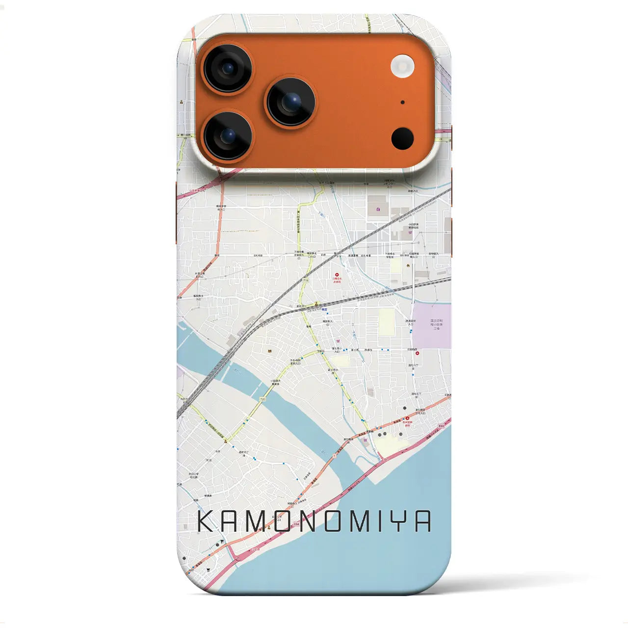【鴨宮(神奈川県)】地図柄iPhoneケース(バックカバータイプ)